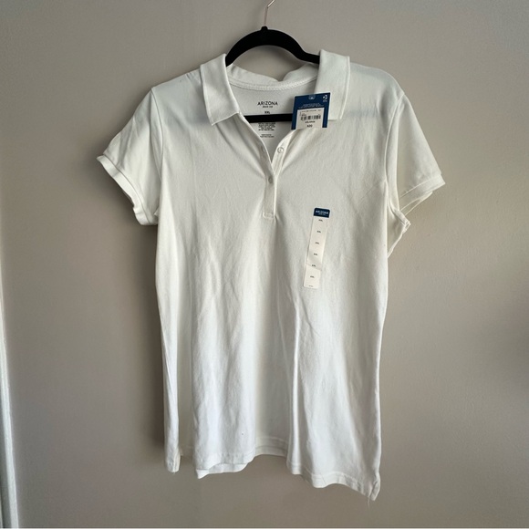 ARIZONA WOMENS WHITE POLO STYLE TOP SIZE XXL - Picture 4 of 6